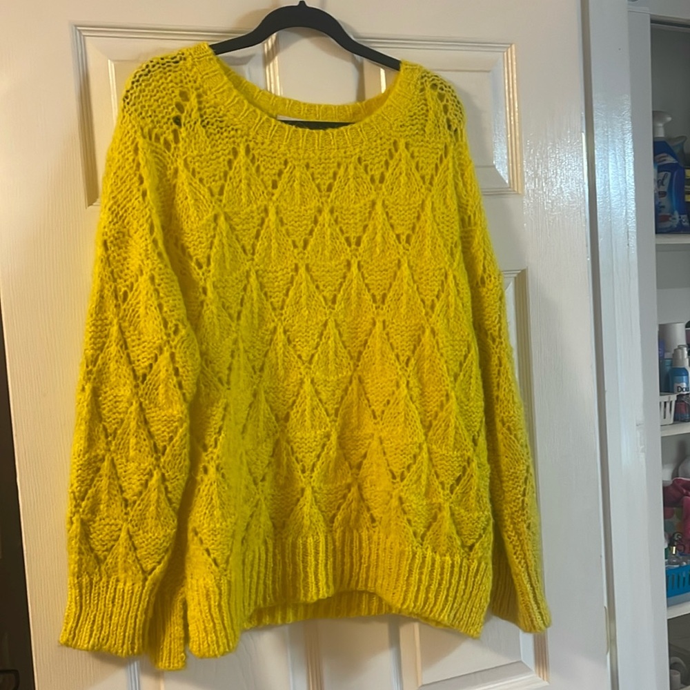 Yellow sweater - sleeping on snow by Anthropologie SUPER CUTE!